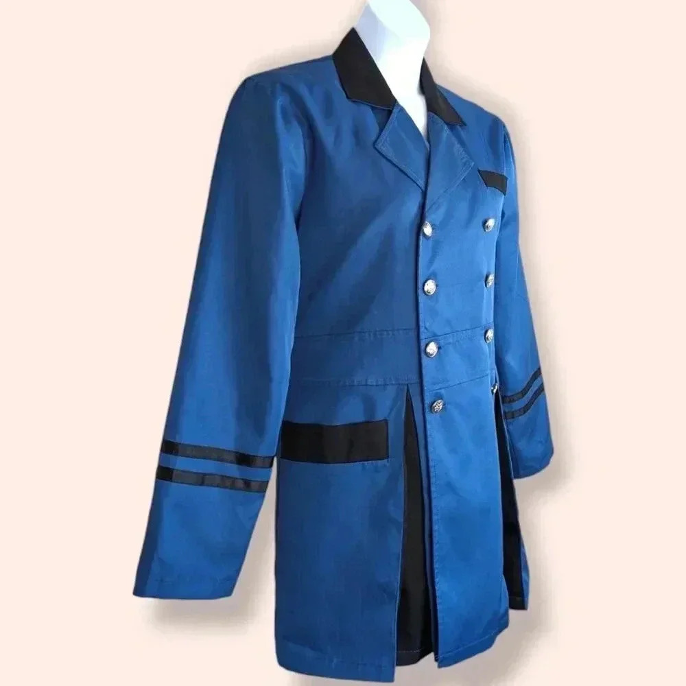 Long Blue Double Button Jacket - Picture 3 of 7
